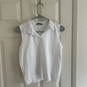 Brandy Melville white collared sleeveless too